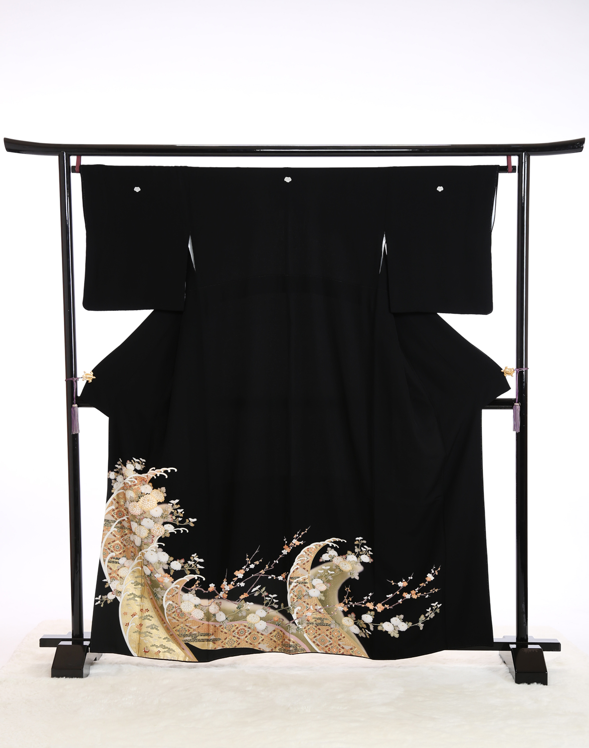 留袖 正絹 Mサイズ／ TM-M-0519波に菊文様｜ル・クローゼット