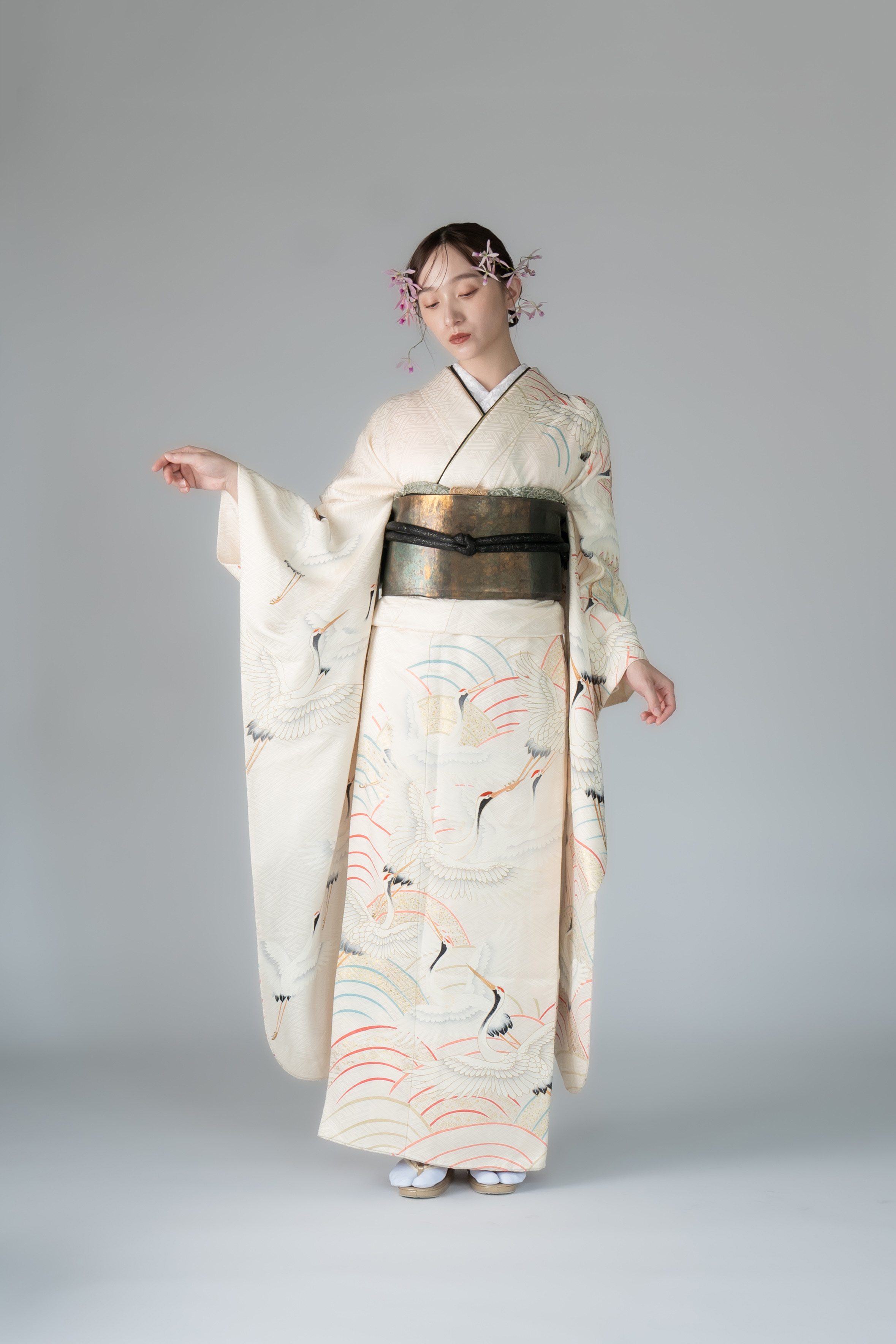 振袖0014 幸せの鶴と青海波｜ル・クローゼット