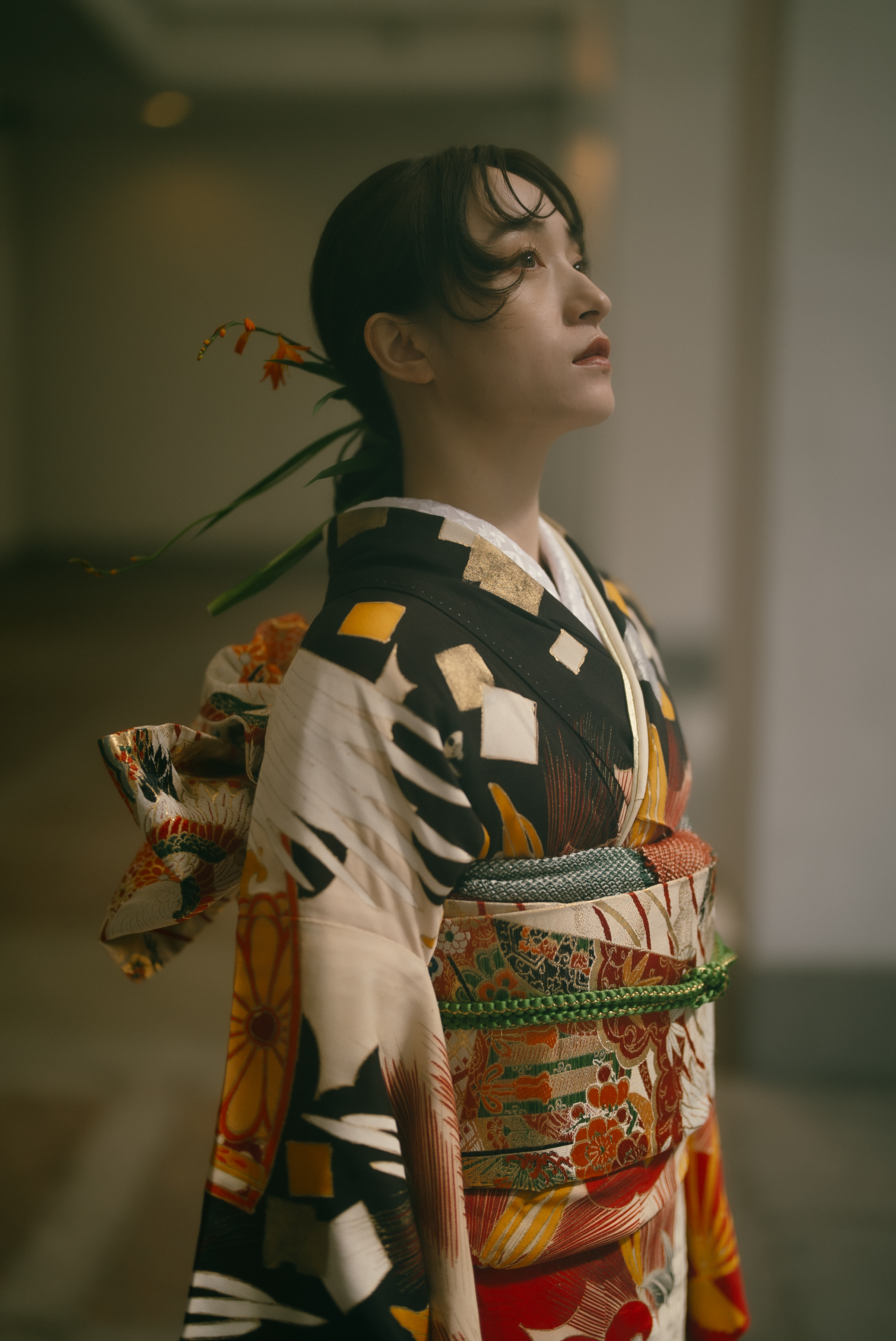 振袖0019 鶴と扇の戯れ｜ル・クローゼット