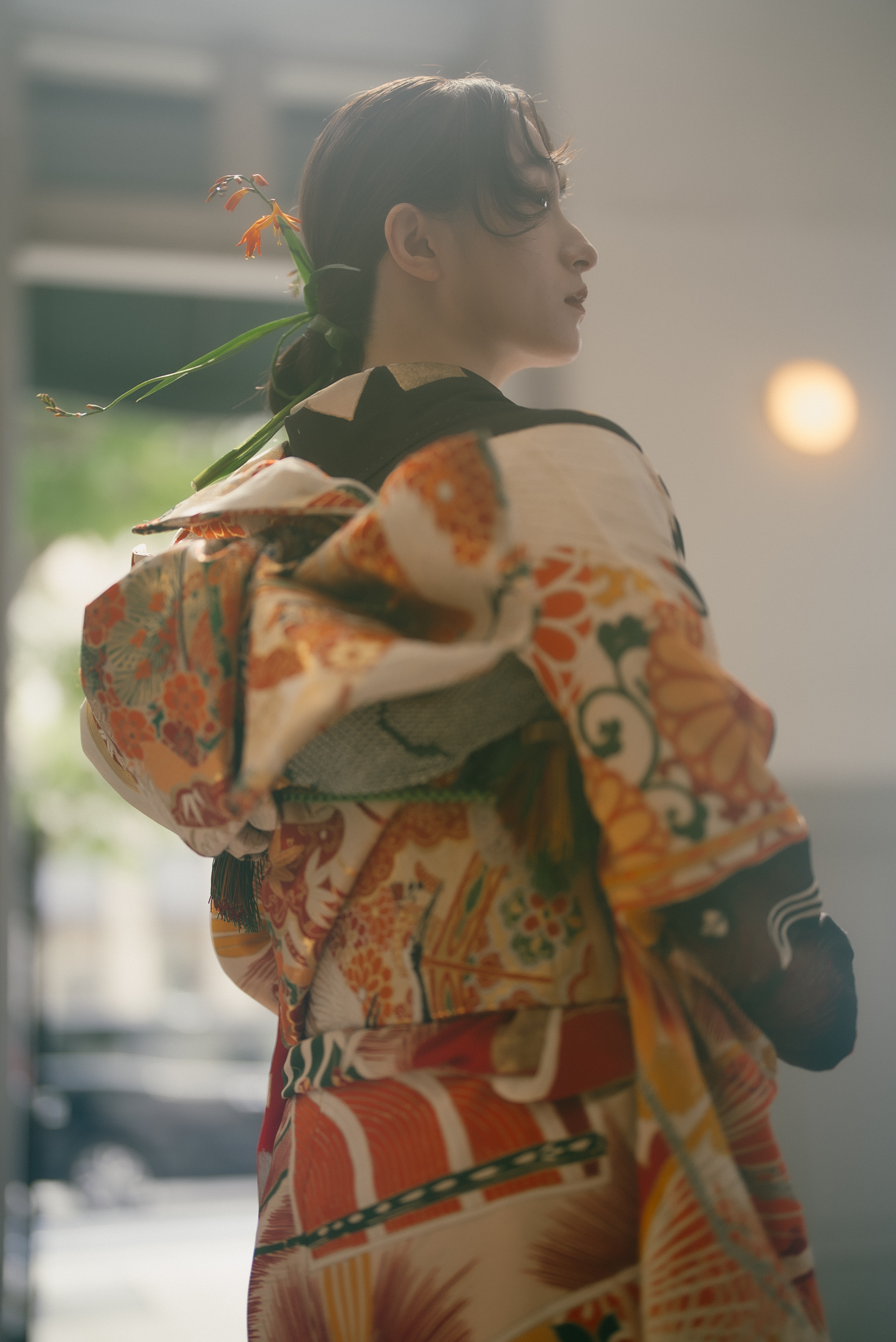 MaL　 美しい振袖セット 鶴と花のデザイン MaL 美しい振袖セット 鶴と花のデザイン 鶴の振袖】伝統的な美