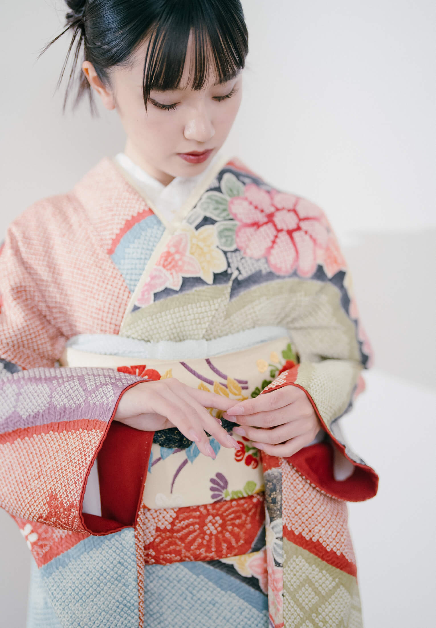 振袖 総絞り 桜花 菊花 楓 伝統和模様 成人式 晴れの日 着物 045a p