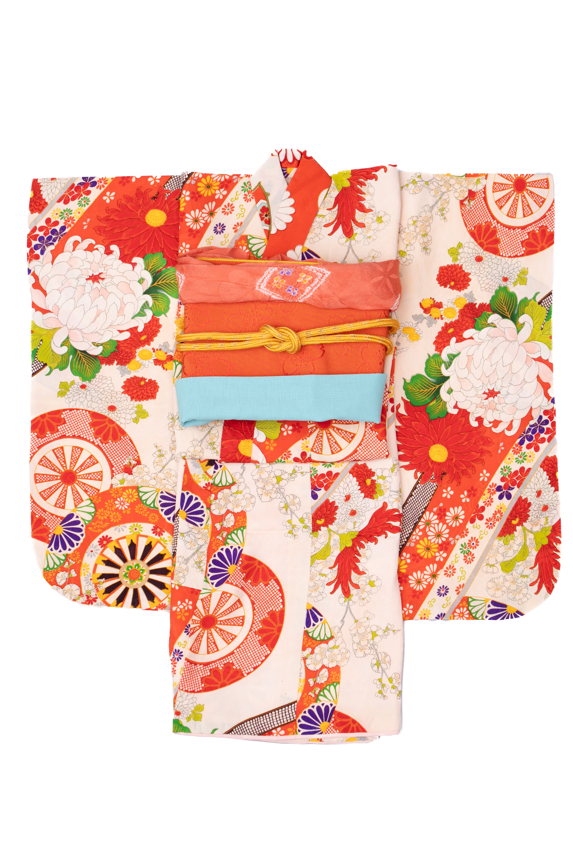 iro-3-127 菊桜と花車[裄丈39cm]｜ル・クローゼット